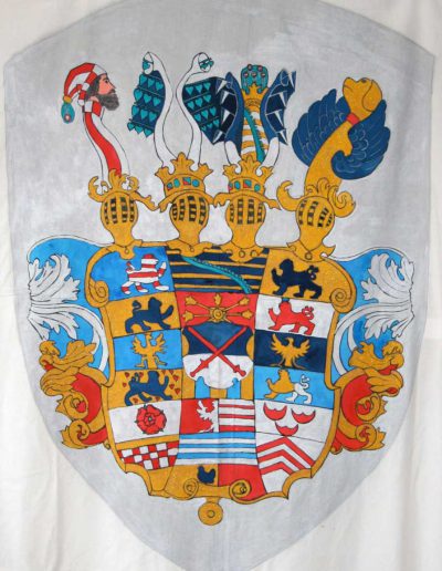 Auftragsmalerei Objekte Wappen Baumwolle Acryl